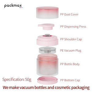 50ml PP Vacuum <b>Pump</b> <b>Bottle</b> – Empty Refillable Cosmetic Lotion <b>Dispenser</b> - Product Image 2
