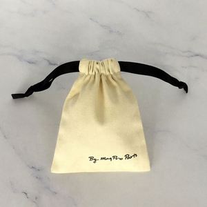 Custom Organic Cotton Pouch Plain Recycled Small Cotton Drawstring Bag Cotton <b>Canvas</b> Bags - Product Image 6