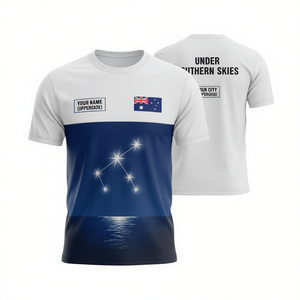 T-shirt personnalisé avec nom pour la Journée de l'Australie, drapeau australien, nuit étoilée, galaxie, croix du sud, 26 janvier - Product Image 2