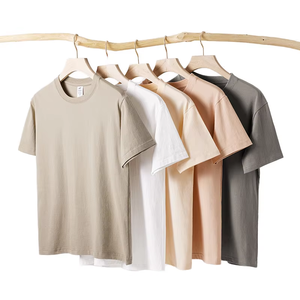 Camiseta de Verano para Hombre, Estilo Casual, Algodón, Corte Holgado, Color Sólido, Logotipo Personalizado - Product Image 3