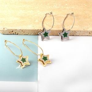 Pendientes de Perlas y Flores en Forma de Corazón, Chapados en Oro de 18k, de Acero Inoxidable, para Mujer, Joyería de Guangzhou - Product Image 5