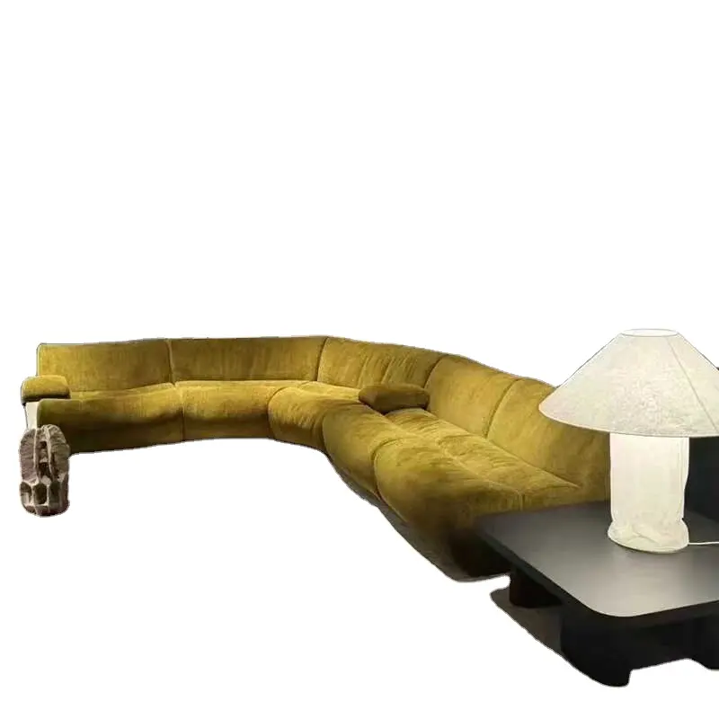 Ý tối giản tre ARC sofa ngả mô-đun sofa cho biệt thự lớn phòng khách căn hộ OEM giường áp dụng kết hợp