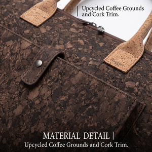 Eco Friendly Recycled Coffee Grounds Letter Pattern Customized Closure Briefcase Waterproof Stain Resistant Portable <b>Large</b> <b>Bag</b> - Product Image 6