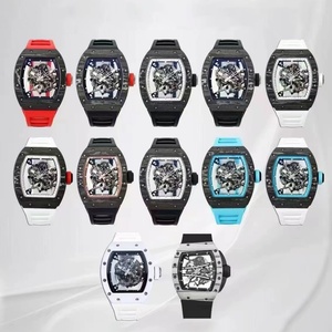 Reloj de Lujo Top 055 con Correa de Goma, Cierre Plegable, Fondo Esqueleto, Movimiento de Doble Tambor, Reloj Mecánico Resistente al Agua - Product Image 1