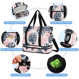 Sac de sport à imprimé Hawaï, séparation sec/humide, portable, imperméable, sac de voyage d'extérieur avec compartiment à chaussures - Product Image 5