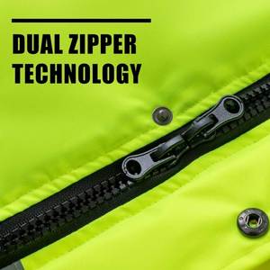 Giacca Invernale da <span class=keywords><strong>Lavoro</strong></span> ad Alta Visibilità per Uomo, Impermeabile, Riflettente, per Guardie <span class=keywords><strong>di</strong></span> Sicurezza e Lavori Edili - Product Image 4