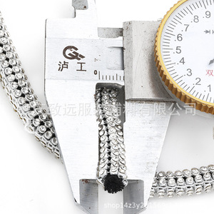 Cordón de malla de aluminio con diamantes de imitación de 2 mm, redondo, de 7 filas, para decoración de accesorios de ropa DIY, adornos de cristal. - Product Image 1