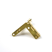 Charnière de meuble quad en acier inoxydable, petit, plaqué laiton, pour boîtes en bois, 1 pièce