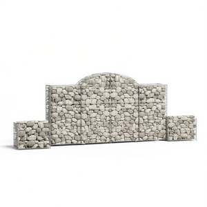 Cestas de Gabión de Hierro Galvanizado Plateado, Barreras Acústicas Duraderas, Juego de 4, Tamaño Grande, Diseño Industrial - Product Image 1