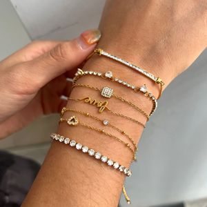 สร้อยข้อมือคริสตัลรูปหัวใจโทนสีทองประดับเครื่องประดับวันวาเลนไทน์สำหรับผู้หญิง - Product Image 3