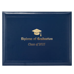 Funda de Piel Sintética para Certificado de Graduación, Tamaño A4 8.5x11, Porta Diplomas con Estampado Plateado, Interior de Cartón Blanco - Product Image 2