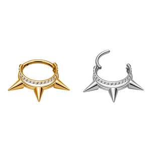 Piercing Corporal de Titanio ASTM F136 con Espiga Dorada y Zirconia Cúbica, Tipo Clicker, para Septum, Nariz, Oreja, Hélix, Daith, Regalo de Boda, Venta al por Mayor - Product Image 1