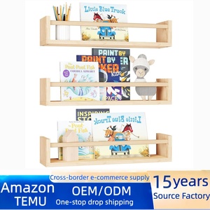 Scaffale Galleggiante in Legno per Cameretta, Cucina, Bagno, Porta Spezie Vintage <span class=keywords><strong>da</strong></span> Parete, Resistente e di Grande Capacità - Product Image 1