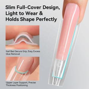 BORN PRETTY Moldes Reutilizables para Extensión de Uñas Francesas, Formas Personalizadas con Logotipo, Formas Dobles Transparentes de PVC para Uñas Coffin Ovaladas - Product Image 4