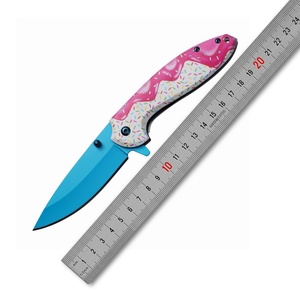 Cuchillo Plegable de Hoja Fija para Camping y Caza al Aire Libre, Mango Tipo Donut, Hoja de Acero Inoxidable, ABS, 190mm de Longitud Total, Portátil - Product Image 6