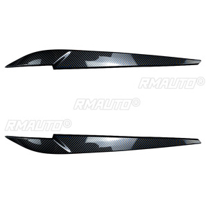 Autocollants pour les sourcils des phares avant de voiture, aspect noir brillant/carbone, pour BMW X5 X6 F15 F16 2014-2018 - Product Image 3