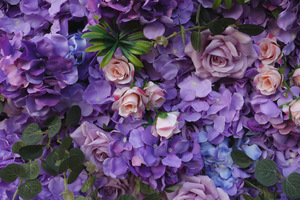 花嫁になるパーティーデコレーションシンプルな8x8紫色の花の壁の背景360写真ブースの背景イベントのロールアップスタイル - Product Image 5