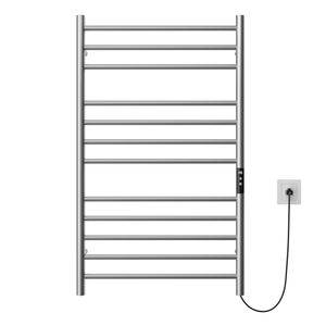 Sèche-<span class=keywords><strong>serviettes</strong></span> électrique mural en acier inoxydable noir double finition chromée pour salle de bain - Product Image 1
