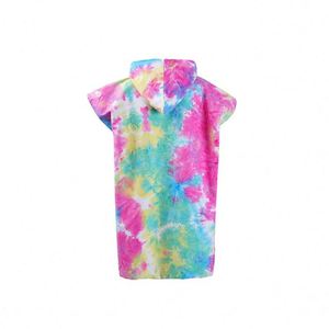 <b>Microfiber</b> Adults Kids Hand Tie-Dyeing Children Poncho Windproof Hooded <b>Beach</b> <b>Towel</b> - Product Image 2