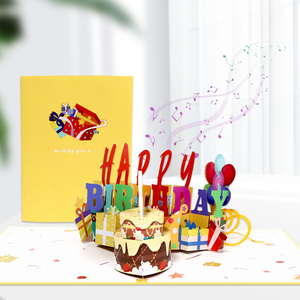 Cartões de Aniversário Personalizados em Papel 3D Feitos à Mão com Corte a Laser, Impressão Offset, Design Pop-up e Verniz Fosco - Product Image 3