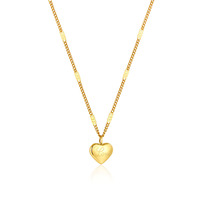Collier pendentif cœur vintage, chaîne en acier inoxydable 304 plaqué or pour femme, bijoux romantiques imperméables et résistants au ternissement