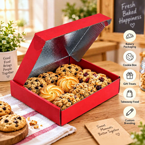 Boîte d'expédition en carton ondulé recyclé avec logo personnalisé, isolation thermique, revêtement en aluminium anti-huile pour pizza et biscuits - Product Image 3