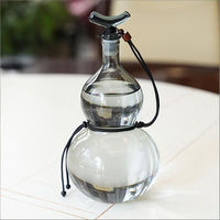 Bouteille à vin en verre en forme de gourde avec joint hermétique, récipient pour infusion froide, bouteille d'eau anti-fuite 570 ml