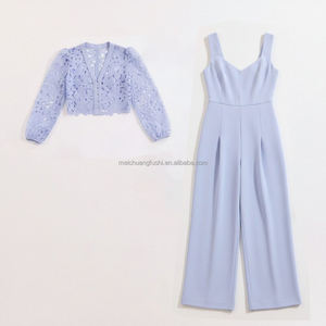 Conjunto <span class=keywords><strong>de</strong></span> Dos Piezas Personalizado con Chaqueta <span class=keywords><strong>de</strong></span> Encaje y Mono <span class=keywords><strong>para</strong></span> Mujer, <span class=keywords><strong>Traje</strong></span> Formal <span class=keywords><strong>para</strong></span> Galas - Product Image 4