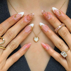 Lot de 30 faux ongles en amande de luxe de haute qualité, vente en gros, personnalisables, à presser, pour la <span class=keywords><strong>France</strong></span> - Product Image 1