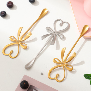 Elegantes cucharas de café con lazo dorado <span class=keywords><strong>Mini</strong></span> cucharas de té de espresso y postre de acero inoxidable perfectas <span class=keywords><strong>para</strong></span> demitasse y porciones pequeñas - Product Image 2