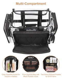 Bolsa de Viaje Transparente <span class=keywords><strong>para</strong></span> Cosméticos y Artículos de Aseo, de Gran Capacidad, Duradera y Portátil, con Múltiples Compartimentos - Product Image 2