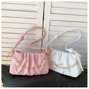 Wholesale Pearl <b>Accessories</b> PU Leather Women's <b>Handbag</b> 2024 Messenger Underarm Shoulder Bags - Product Image 2