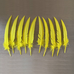 Néon jaune flèche coupe plume dinde plume pour artisanat bricolage coiffure chapeau Costume Cosplay accessoire carnaval fête mariage Floral <span class=keywords><strong>D</strong></span> - Product Image 4