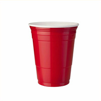 Gobelets à boire pour fête de 16 oz, gobelets en plastique jetables rouges pour les événements et les fêtes