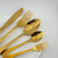 DINGYONG OEM/ODM für 410 Edelstahl Doppelmuster Nordisches Minimalistisches Besteck-Set mit Spiegelfinish Hotelqualität Messer