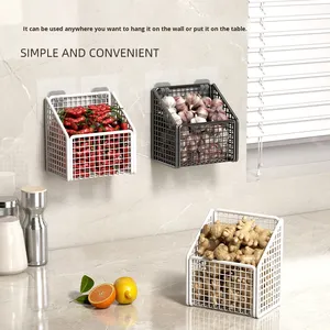 <span class=keywords><strong>Scatola</strong></span> di conservazione per verdure all'aglio con cipolla e zenzero in metallo, moderno e ecologico, <span class=keywords><strong>da</strong></span> cucina, cestino per appendere frutta senza trapano - Product Image 2