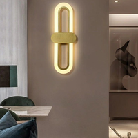 Lampu Dinding LED, lampu tembok minimalis bentuk Oval untuk latar belakang ruang tamu, Kamar Tidur