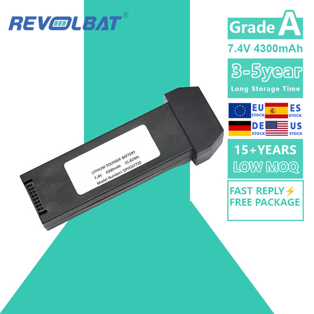 Revolbat Brand New 7.4V 4300mAh Li-ion Battery Pack Replacement for HS720/HS720E UAV Drone Helicopter