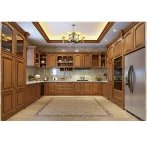 HS-CG1310 proveedor armario América de la cocina de estilo barato de madera maciza muebles de cocina de pvc de diseño
