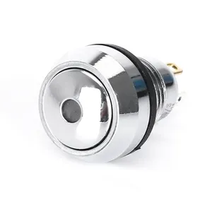 ABILKEEN, gran oferta, serie G, cabeza abovedada, interruptor de botón pulsador de 12MM, Mini interruptor de botón pulsador de plástico plateado con luz LED de punto