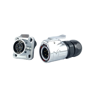 LP16 IP67 <span class=keywords><strong>4</strong></span> штырьковый разъем с гнездовой панелью, соединители для кабелей, водонепроницаемый фланец для удобной установки - Product Image 5