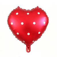 Ballon en aluminium à hélium en forme de cœur à pois de 18 pouces pour mariage, fête, anniversaire, Saint-Valentin, anniversaire de mariage