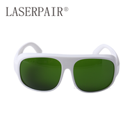 Lunettes de sécurité laser à protection de longueur d'onde 200-1800 nm avec monture blanche certifiées CE pour les appareils IPL