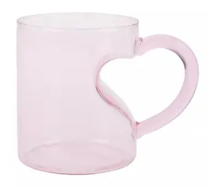 Wholesale Customized Borosilicate Glass Coffee Tee Mug Cup Coffee With Colored Rims