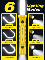Lampe de travail LED flexible et rechargeable, lampe de travail portable multi-modes pour le camping, la randonnée, le travail en extérieur, les situations d'urgence