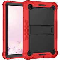 Étui de protection robuste en silicone de qualité supérieure pour tablette, couleur rouge vif, avec support pour enfants, compatible TCL Tab 10 5G