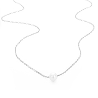 Vente en gros de collier de perles d'imitation d'eau douce élégantes de 4mm avec chaîne à maillons pour fête de mariage ou cadeau d'anniversaire