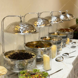 Chafing <span class=keywords><strong>Dish</strong></span> Rond de Luxe pour Buffet de Restaurant, en Acier Inoxydable avec Couvercle Suspendu - Product Image 1