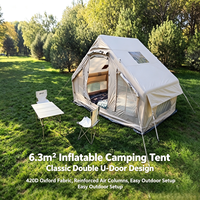 Tente Gonflable Automatique à Montage Rapide en Tissu Oxford Imperméable Portable pour Camping Multi-personnes à Porte Unique pour Voyages en Plein Air