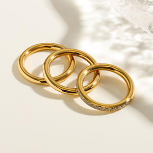 MICCI - Anillos Apilables <span class=keywords><strong>de</strong></span> Acero Inoxidable Chapados en Oro <span class=keywords><strong>de</strong></span> 18K, Resistentes al Agua, para Mujer - Product Image 6